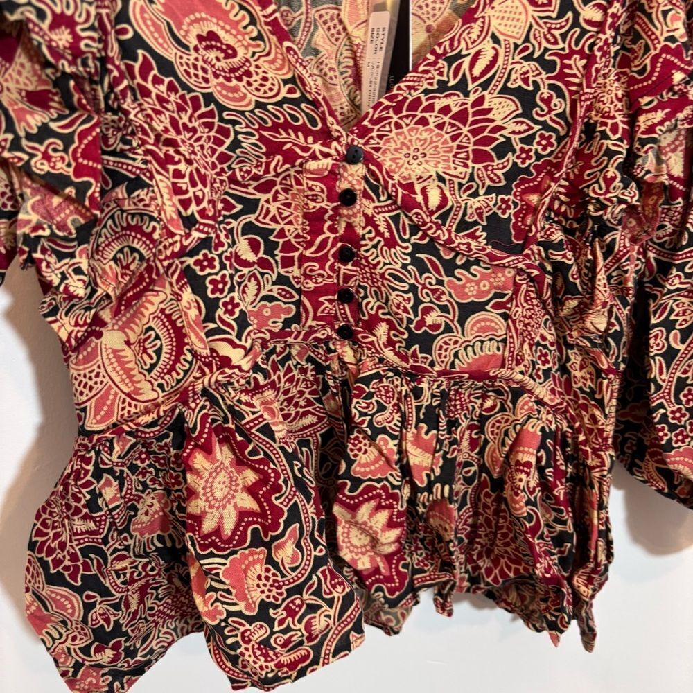House of Harlow 1960 Jaipur Printed Blouse NEW with tags size medium - Picture 8 of 16